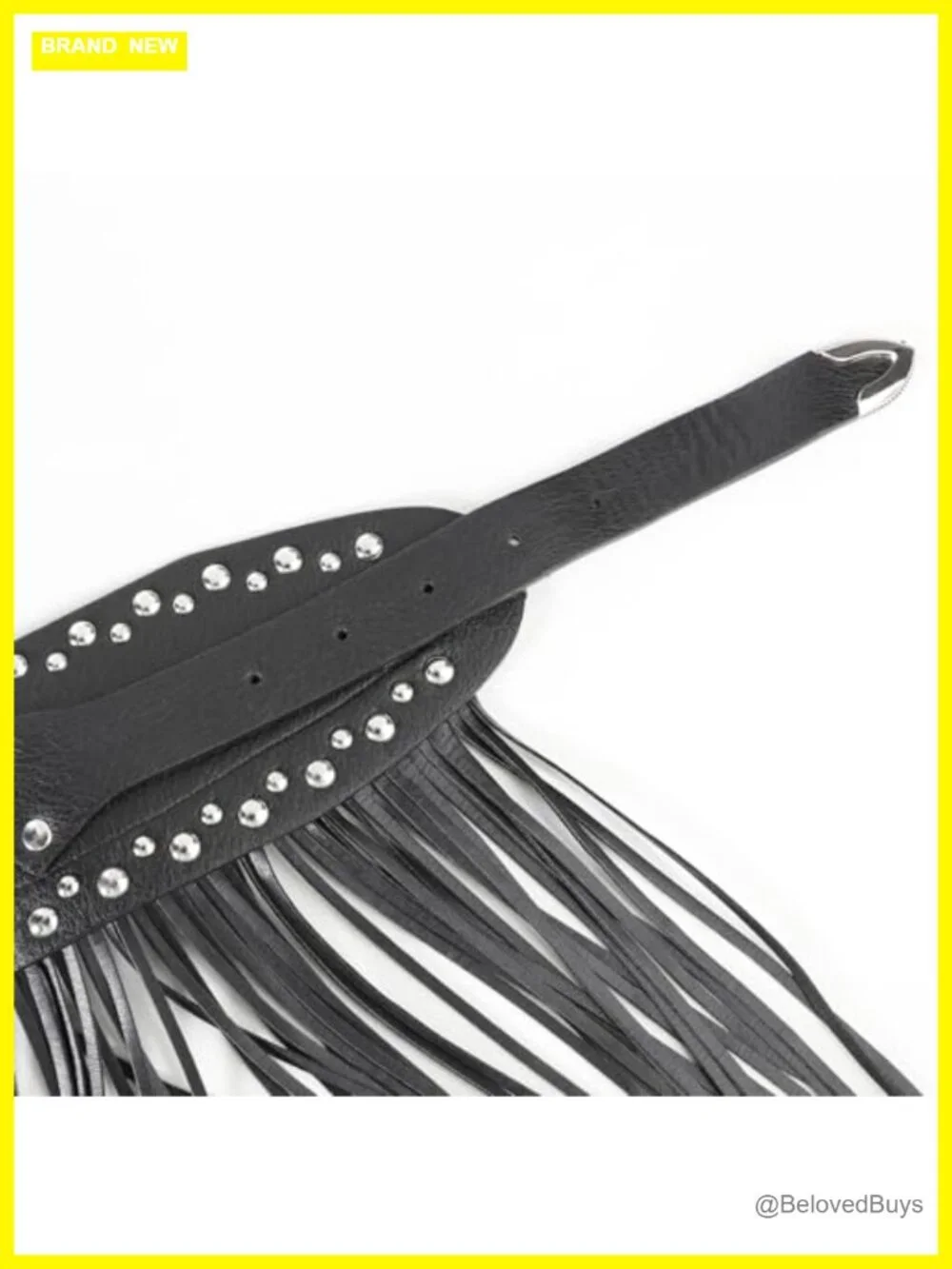 Faux Leather Fringe Tassel Belt Skirt